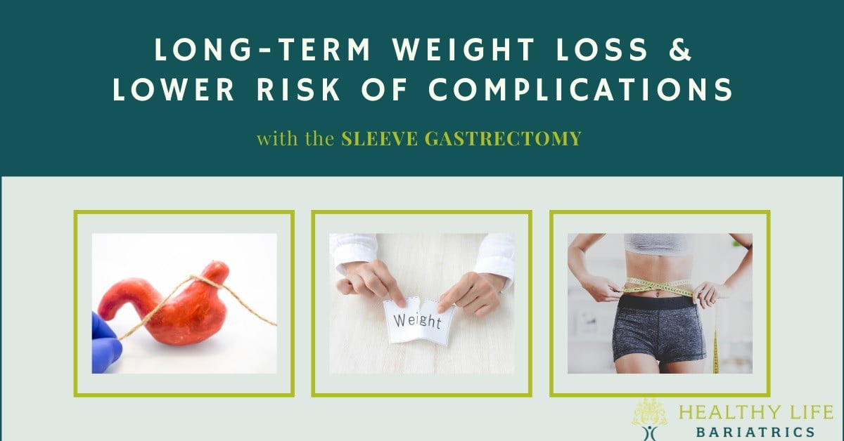 Long term weight loss and lower risk of complications.