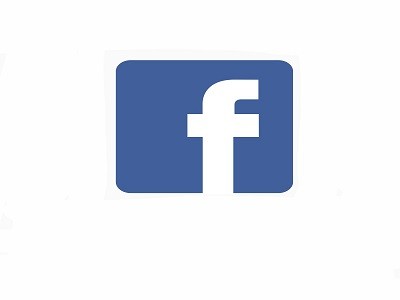 Facebook logo on a white background.