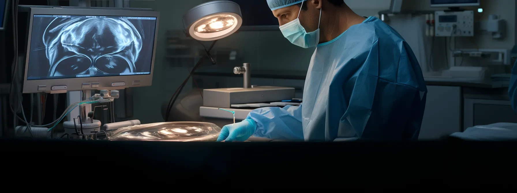 a surgeon performing a sleeve gastrectomy, reducing the size of the stomach.