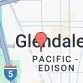 A map showcasing the accolade-winning location of Glendale, California.