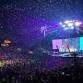 An awards ceremony with confetti falling from the sky.