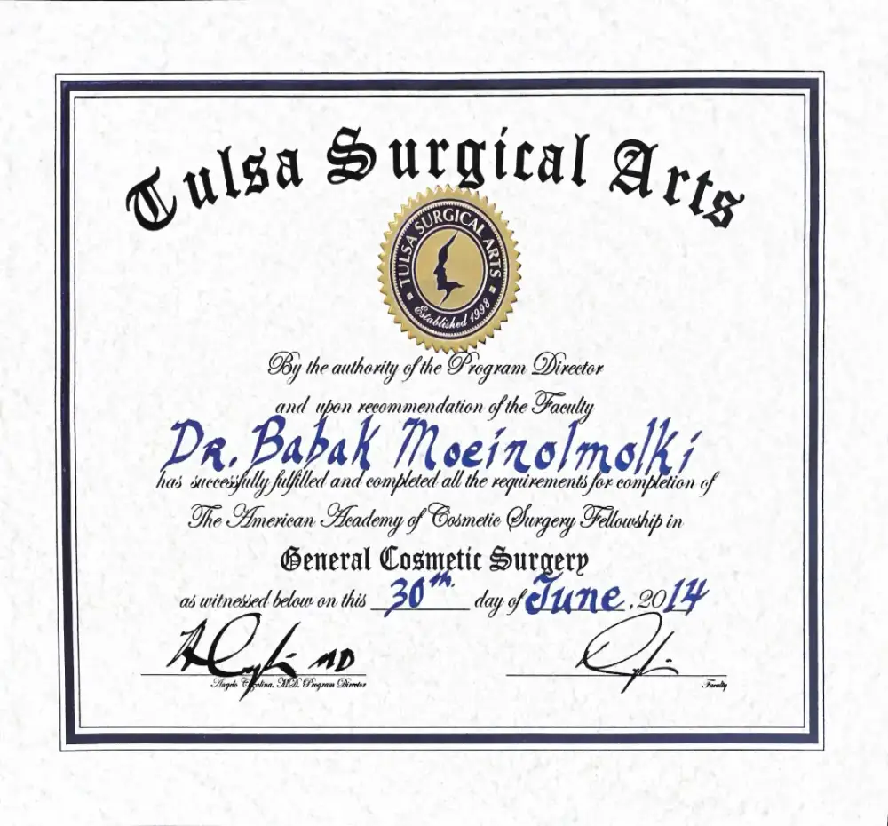 Tulsa-Surgical Arts General Cosmetic Surgery Fellowship Completion.